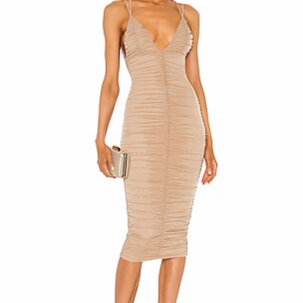 Michael Costello Tan Midi Dress